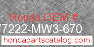 Honda 77222-MW3-670 genuine part number image
