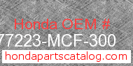Honda 77223-MCF-300 genuine part number image