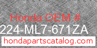 Honda 77224-ML7-671ZA genuine part number image