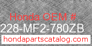 Honda 77228-MF2-780ZB genuine part number image