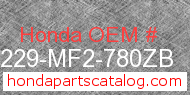 Honda 77229-MF2-780ZB genuine part number image