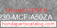 Honda 77230-MCF-A50ZA genuine part number image