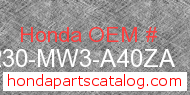 Honda 77230-MW3-A40ZA genuine part number image