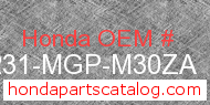 Honda 77231-MGP-M30ZA genuine part number image