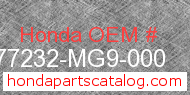 Honda 77232-MG9-000 genuine part number image