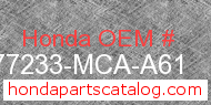 Honda 77233-MCA-A61 genuine part number image