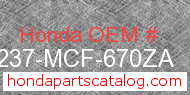 Honda 77237-MCF-670ZA genuine part number image