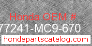 Honda 77241-MC9-670 genuine part number image