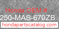 Honda 77250-MAS-670ZB genuine part number image