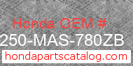 Honda 77250-MAS-780ZB genuine part number image