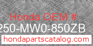 Honda 77250-MW0-850ZB genuine part number image