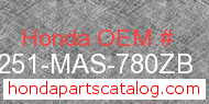 Honda 77251-MAS-780ZB genuine part number image