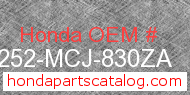 Honda 77252-MCJ-830ZA genuine part number image