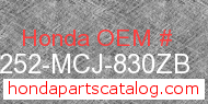 Honda 77252-MCJ-830ZB genuine part number image