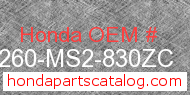 Honda 77260-MS2-830ZC genuine part number image