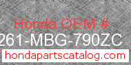 Honda 77261-MBG-790ZC genuine part number image