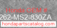 Honda 77262-MS2-830ZA genuine part number image