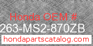 Honda 77263-MS2-870ZB genuine part number image