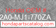 Honda 772A0-MJ1-770ZA genuine part number image