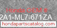 Honda 772A1-ML7-671ZA genuine part number image