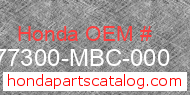 Honda 77300-MBC-000 genuine part number image