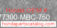 Honda 77300-MBC-750 genuine part number image