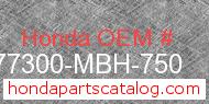 Honda 77300-MBH-750 genuine part number image