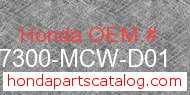Honda 77300-MCW-D01 genuine part number image