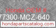 Honda 77300-MCZ-640 genuine part number image