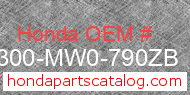 Honda 77300-MW0-790ZB genuine part number image