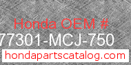 Honda 77301-MCJ-750 genuine part number image