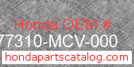Honda 77310-MCV-000 genuine part number image