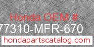 Honda 77310-MFR-670 genuine part number image