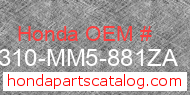 Honda 77310-MM5-881ZA genuine part number image