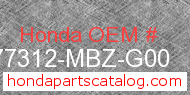 Honda 77312-MBZ-G00 genuine part number image