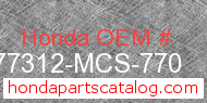 Honda 77312-MCS-770 genuine part number image
