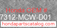 Honda 77312-MCW-D01 genuine part number image