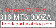 Honda 77316-MT3-000ZA genuine part number image