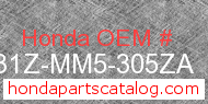 Honda 7731Z-MM5-305ZA genuine part number image