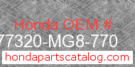 Honda 77320-MG8-770 genuine part number image