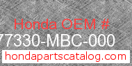 Honda 77330-MBC-000 genuine part number image