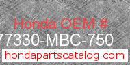Honda 77330-MBC-750 genuine part number image