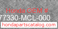 Honda 77330-MCL-000 genuine part number image