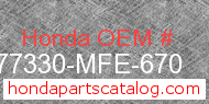 Honda 77330-MFE-670 genuine part number image