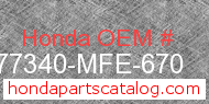 Honda 77340-MFE-670 genuine part number image