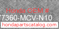 Honda 77360-MCV-N10 genuine part number image