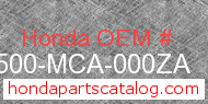 Honda 77500-MCA-000ZA genuine part number image