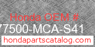 Honda 77500-MCA-S41 genuine part number image