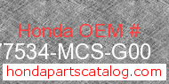 Honda 77534-MCS-G00 genuine part number image
