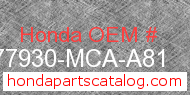 Honda 77930-MCA-A81 genuine part number image